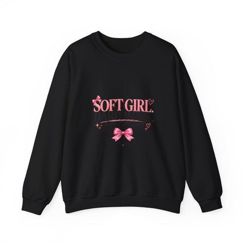 Soft Girl Crewneck Sweatshirt – “Soft Girl, Hard Work, Big Dreams” Cozy Pullover